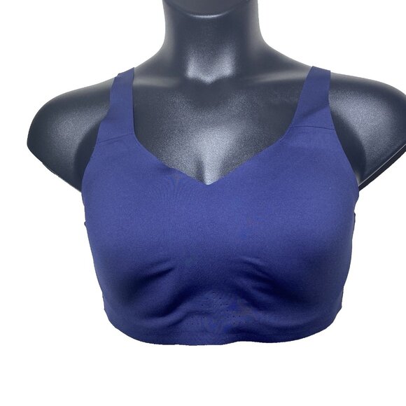 Brooks 36E Dare Underwire Run Sports Bra Navy Chafe Free Encapsulation - Picture 1 of 10